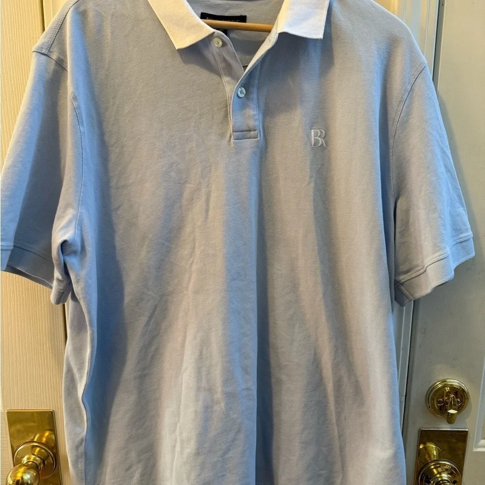 NWT Banana Republic Light Blue Pique Polo w/ White Collar - Size XLT